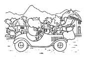 coloriage babar dans sa voiture
